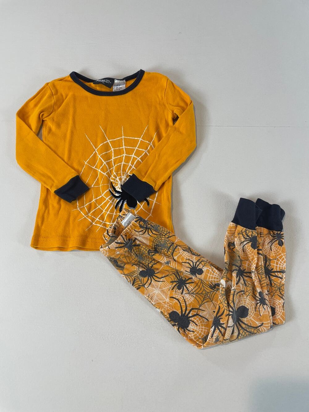 Hallow's Eve 2 Piece Sleepwear Set 2T Orange Black Cotton Spider